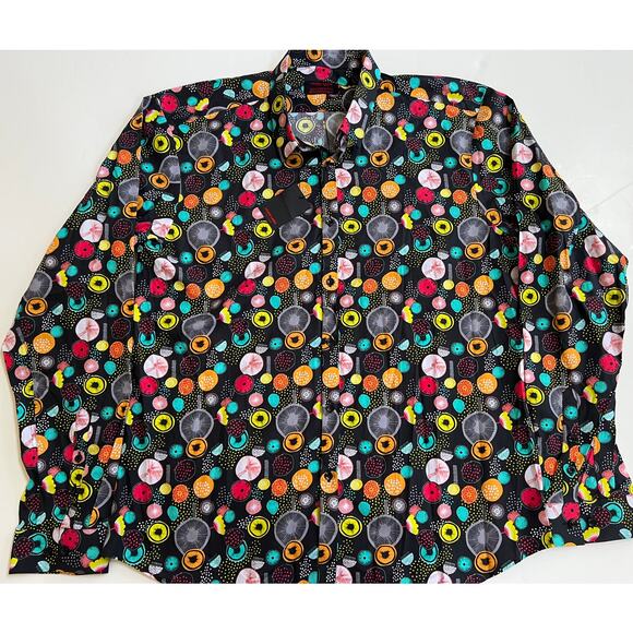 Jared Lang Men's Trim Fit Multicolor Button-Up Shirt AH-T-744 Size 2XL - Picture 1 of 12